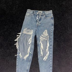 High Waisted Blue Ripped Pacsun Jeans
